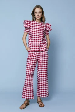 Coosy Pantalones*PANTALON LEANDROROJO CUADROS