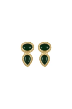 Coosy Bisutería*PENDIENTES LAGRIMA VERDE