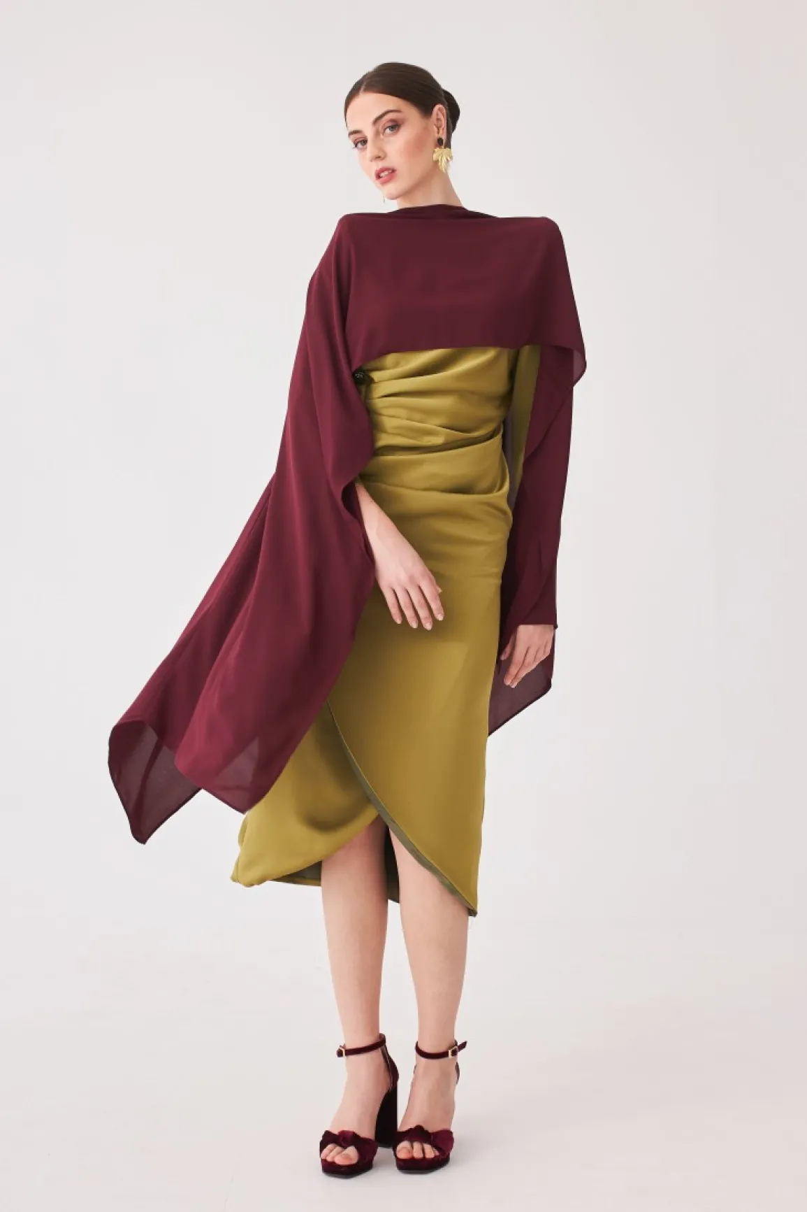 Coosy MARIA BARAZA X COOSY|Vestidos midi*VESTIDO ALICIA MB OLIVA