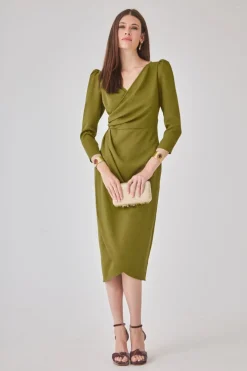 Coosy Vestidos midi*Vestido Alma Verde Oliva |