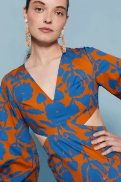 Coosy Vestidos|Vestidos midi*VESTIDO CLEVAAZUL