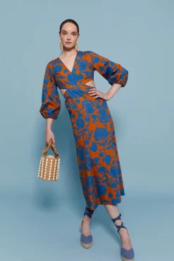 Coosy Vestidos|Vestidos midi*VESTIDO CLEVAAZUL