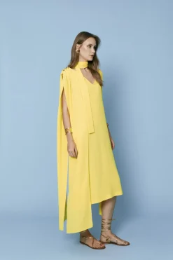 Coosy Vestidos midi*VESTIDO COSMINAAMARILLO