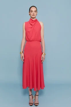 Coosy Vestidos midi*VESTIDO CRISTINA CORAL
