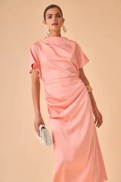Coosy Vestidos midi*VESTIDO ELBA SALMON