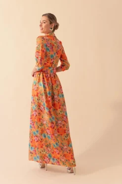 Coosy Vestidos largos*VESTIDO FARFALLENARANJA