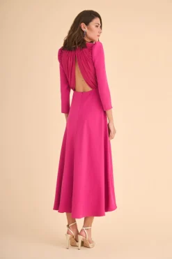 Coosy MARIA BARAZA X COOSY|Vestidos midi*VESTIDO FIORE MB FUCSIA