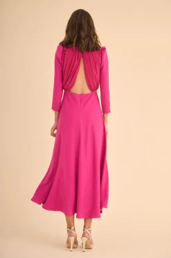 Coosy MARIA BARAZA X COOSY|Vestidos midi*VESTIDO FIORE MB FUCSIA