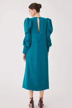 Coosy MARIA BARAZA X COOSY|Vestidos midi*VESTIDO INES MB VERDE/ESTAMPADO