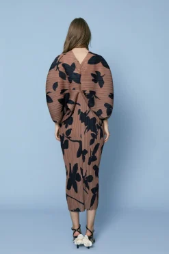 Coosy Vestidos midi*VESTIDO LEOMARRON