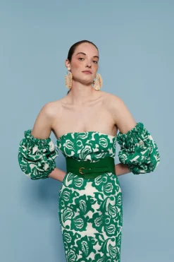 Coosy Vestidos midi*VESTIDO LEOPOLDAVERDE