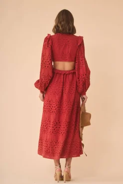 Coosy Vestidos midi*VESTIDO LUCILAROJO