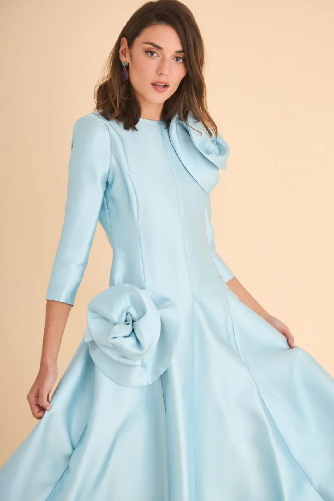 Coosy MARIA BARAZA X COOSY|Vestidos midi*VESTIDO MARINA MB CELESTE