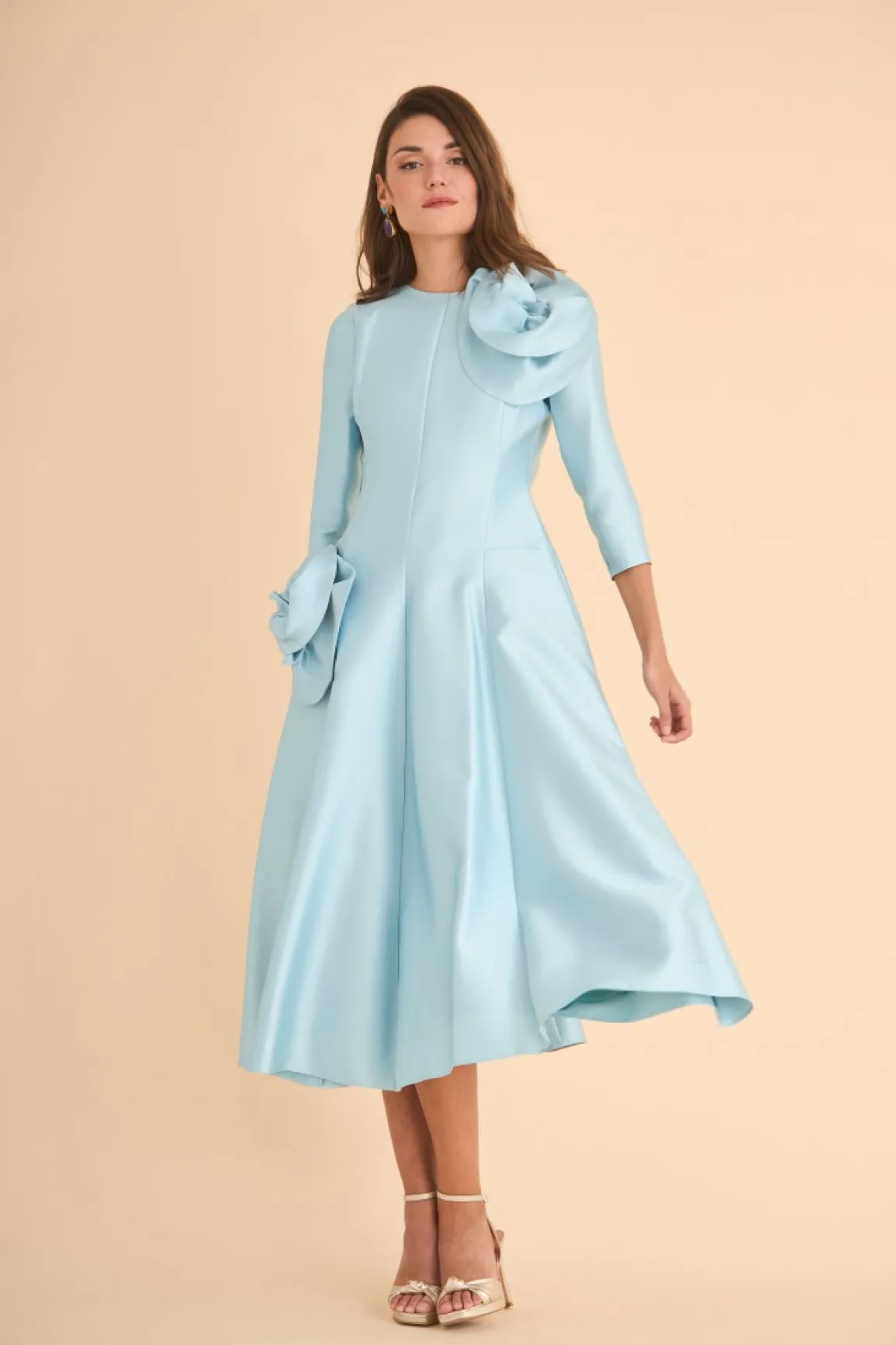 Coosy MARIA BARAZA X COOSY|Vestidos midi*VESTIDO MARINA MB CELESTE