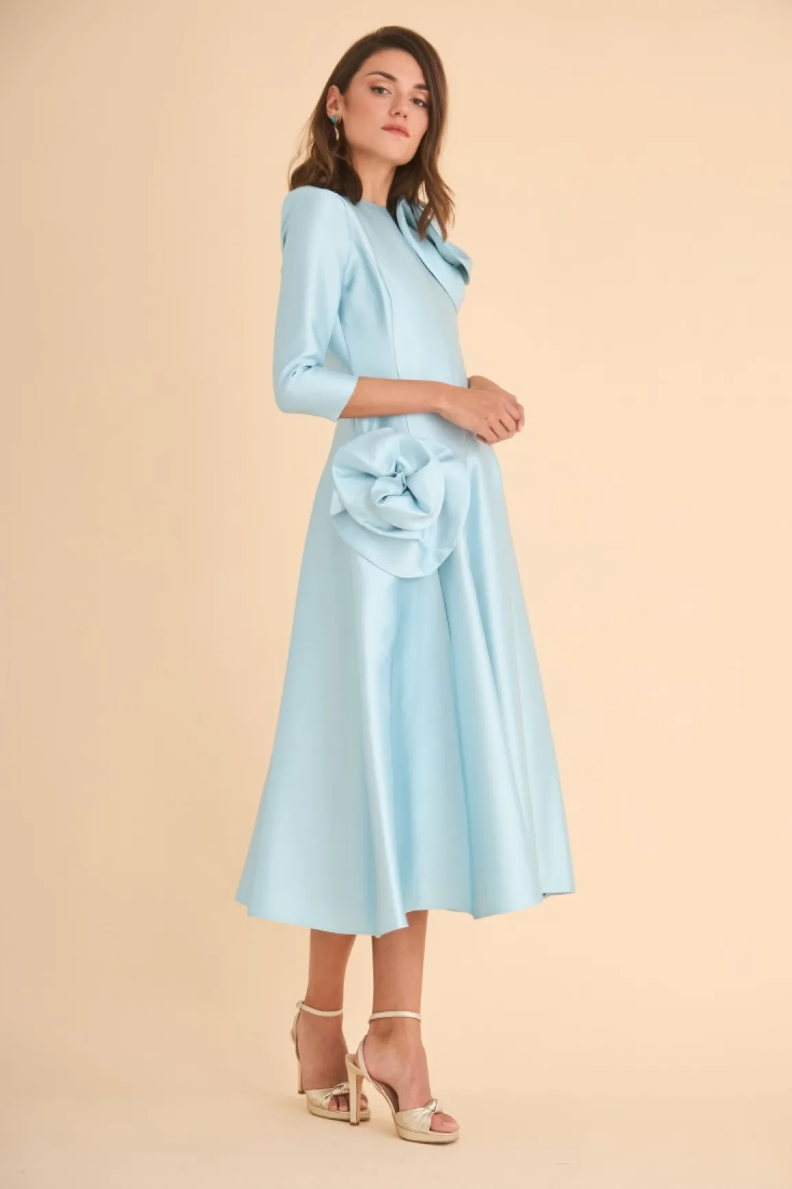 Coosy MARIA BARAZA X COOSY|Vestidos midi*VESTIDO MARINA MB CELESTE
