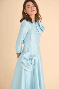 Coosy MARIA BARAZA X COOSY|Vestidos midi*VESTIDO MARINA MB CELESTE