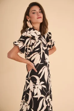 Coosy Vestidos midi*Vestido Palomaestampado Negro |