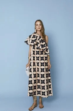 Coosy Vestidos*VESTIDO RAMONAEST. NEGRO Y ROSA