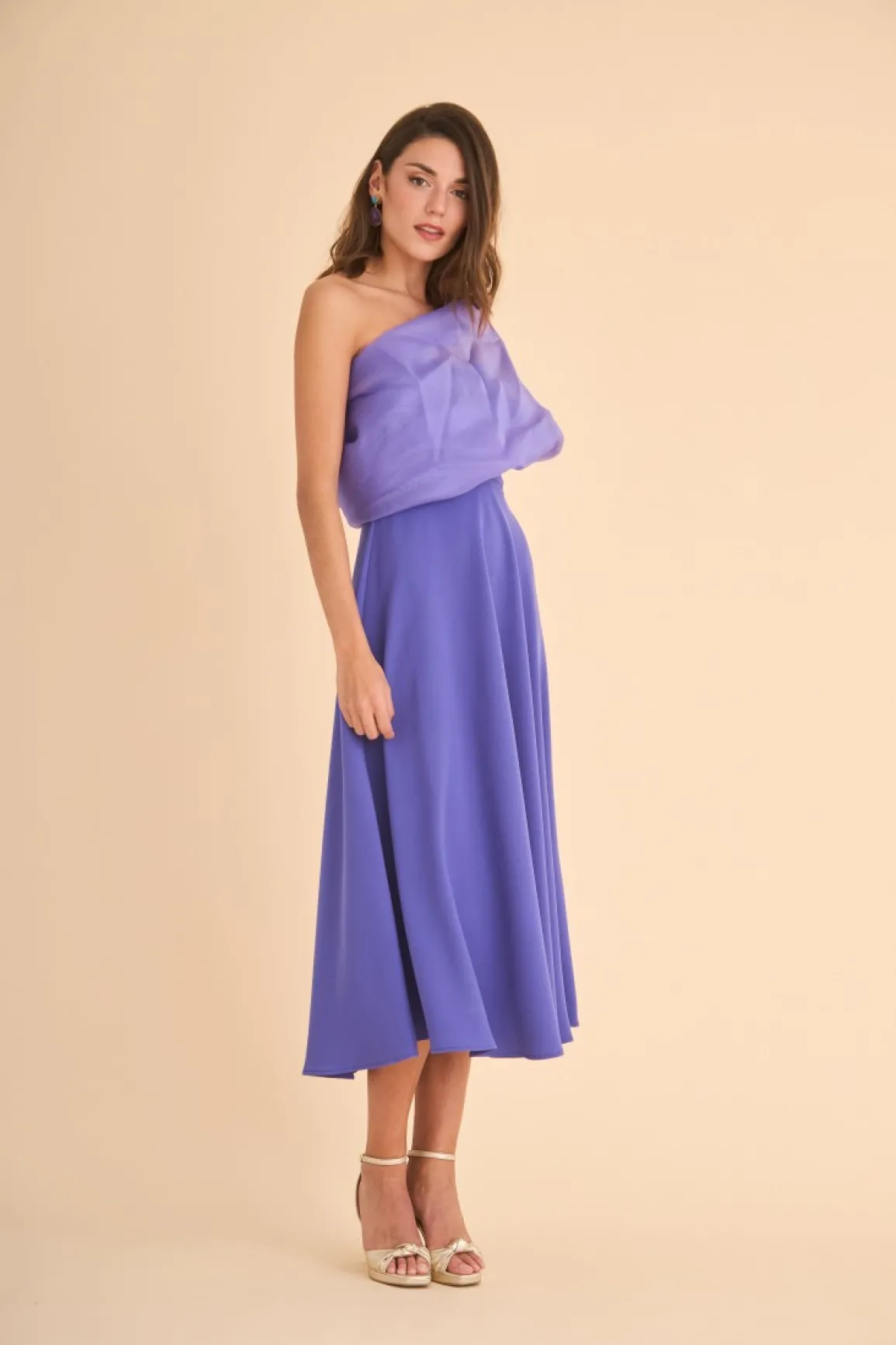 Coosy MARIA BARAZA X COOSY|Vestidos midi*VESTIDO RAQUEL MB MORADO