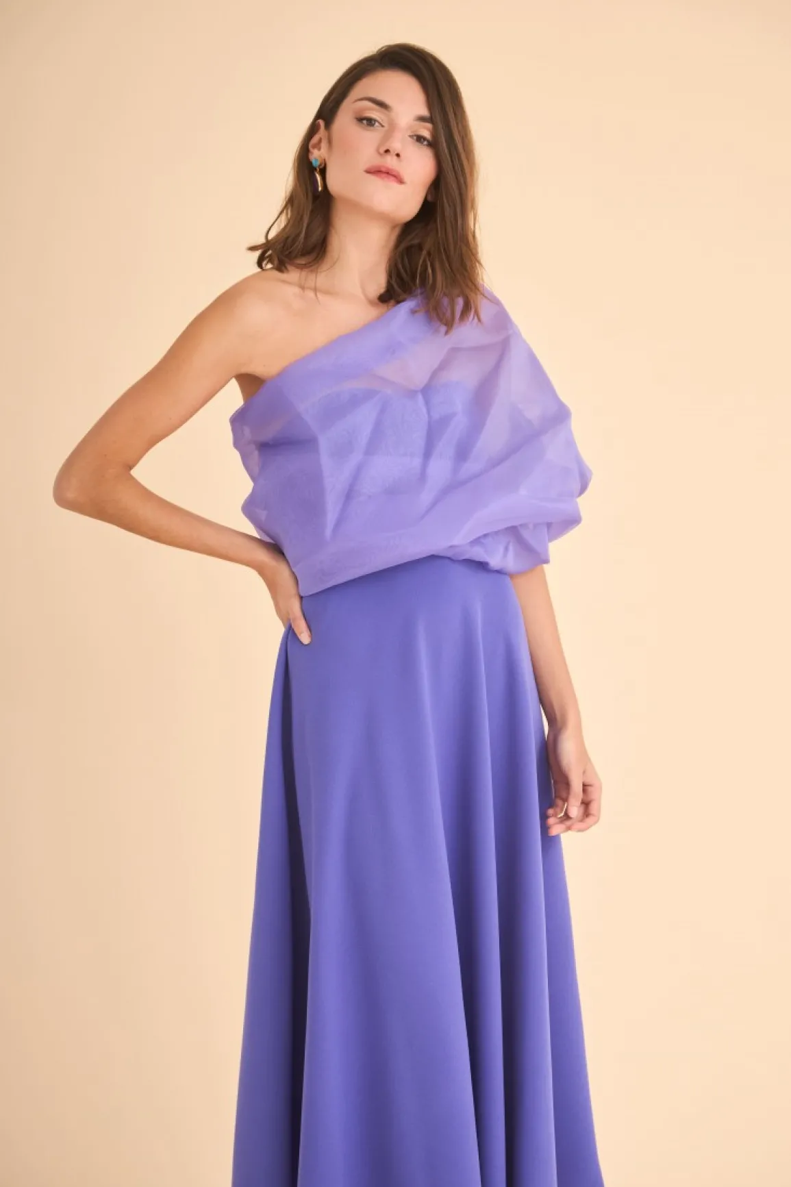 Coosy MARIA BARAZA X COOSY|Vestidos midi*VESTIDO RAQUEL MB MORADO