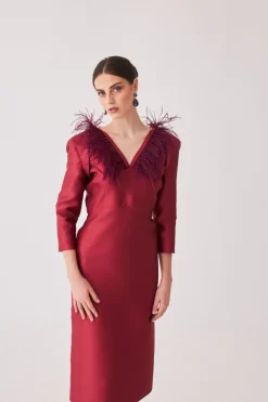 Coosy MARIA BARAZA X COOSY|Vestidos midi*Vestido Rocio Mb Burdeos |