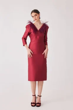 Coosy MARIA BARAZA X COOSY|Vestidos midi*Vestido Rocio Mb Burdeos |