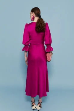 Coosy Vestidos midi*VESTIDO SANDRA MAGENTA