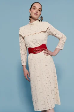 Coosy I DO|Vestidos midi*VESTIDO TROQUELBEIGE